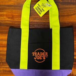 Trader Joe's Black and Purple Tote Bag